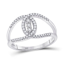  14k White Gold Womens Round Diamond Fashion 3-stone Ring 1/5 Cttw