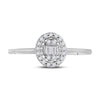 14k White Gold Womens Round Diamond Oval Cluster Ring 1/6 Cttw