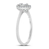 14k White Gold Womens Round Diamond Oval Cluster Ring 1/6 Cttw