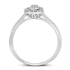 14k White Gold Womens Round Diamond Oval Cluster Ring 1/6 Cttw