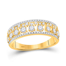  14k Yellow Gold Womens Round Diamond Band Ring 3/4 Cttw