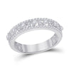 14k White Gold Womens Round Diamond Anniversary Band Ring 5/8 Cttw