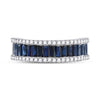 14k White Gold Womens Baguette Blue Sapphire Anniversary Ring 2-1/2 Cttw