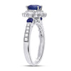 14k White Gold Womens Round Blue Sapphire Diamond Halo Ring 1-3/4 Cttw