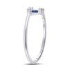 14k White Gold Womens Baguette Blue Sapphire Fashion Ring 1/4 Cttw