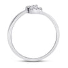 14k White Gold Womens Baguette Blue Sapphire Fashion Ring 1/4 Cttw