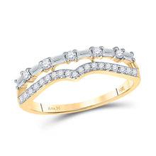  14k Yellow Gold Womens Baguette Diamond Band Ring 1/3 Cttw