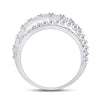 14k White Gold Womens Baguette Diamond Crossover Band Ring 1/3 Cttw