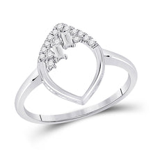  14k White Gold Womens Baguette Diamond Scattered Oval Ring 1/8 Cttw