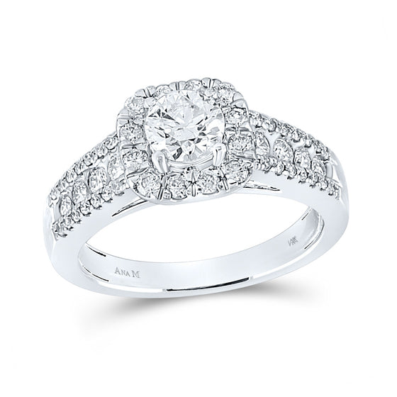 14k White Gold Round Diamond Solitaire Bridal Wedding Engagement Ring 1-1/4 Cttw