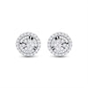 14k White Gold Womens Round Diamond Cluster Earrings 1/4 Cttw