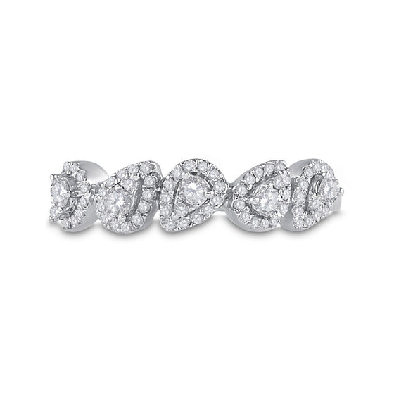 14k White Gold Womens Round Diamond Ring 1/3 Cttw