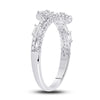 14k White Gold Womens Baguette Diamond Bypass Band Ring 1/5 Cttw