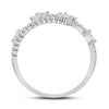 14k White Gold Womens Baguette Diamond Bypass Band Ring 1/5 Cttw