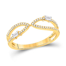  14k Yellow Gold Womens Baguette Diamond Fashion Ring 1/6 Cttw