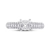 14k White Gold Womens Round Diamond Semi-Mount Setting Bridal Wedding Engagement Ring
