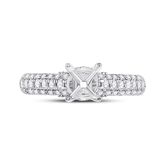 14k White Gold Womens Round Diamond Semi-Mount Setting Bridal Wedding Engagement Ring