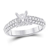 14k White Gold Womens Round Diamond Semi-Mount Setting Bridal Wedding Engagement Ring