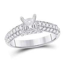  14k White Gold Womens Round Diamond Semi-Mount Setting Bridal Wedding Engagement Ring