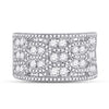 14k White Gold Womens Round Diamond Right Hand Cocktail Ring 1-3/4 Cttw