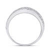 14k White Gold Womens Round Diamond Right Hand Cocktail Ring 1-3/4 Cttw