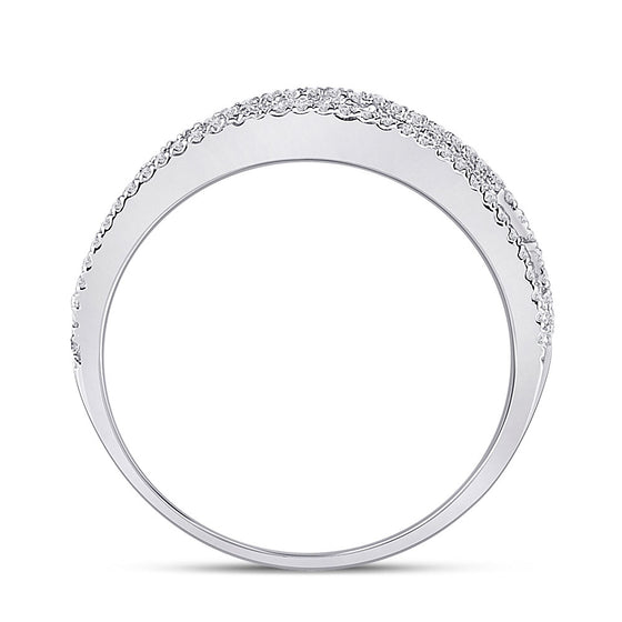 14k White Gold Womens Round Diamond Right Hand Cocktail Ring 1-3/4 Cttw