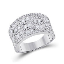  14k White Gold Womens Round Diamond Right Hand Cocktail Ring 1-3/4 Cttw
