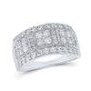 14k White Gold Womens Baguette Diamond Anniversary Ring 1-3/8 Cttw