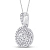 14k White Gold Womens Round Diamond Fashion Halo Pendant 1/4 Cttw