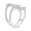 14k White Gold Womens Round Diamond Spiral Cluster Ring 1 Cttw