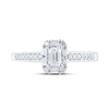 14k White Gold Emerald Diamond Halo Bridal Wedding Engagement Ring 1/2 Cttw