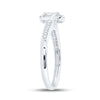 14k White Gold Emerald Diamond Halo Bridal Wedding Engagement Ring 1/2 Cttw