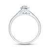 14k White Gold Emerald Diamond Halo Bridal Wedding Engagement Ring 1/2 Cttw