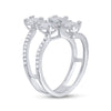 14k White Gold Womens Baguette Diamond Modern Floating Cluster Ring 7/8 Cttw