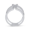 14k White Gold Womens Baguette Diamond Negative Space Fashion Ring 1 Cttw