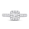 14k White Gold Princess Diamond Halo Bridal Wedding Engagement Ring 1 Cttw