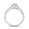 14k White Gold Princess Diamond Halo Bridal Wedding Engagement Ring 1 Cttw