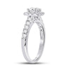 14k White Gold Princess Diamond Halo Bridal Wedding Engagement Ring 1 Cttw