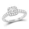 14k White Gold Princess Diamond Halo Bridal Wedding Engagement Ring 1 Cttw