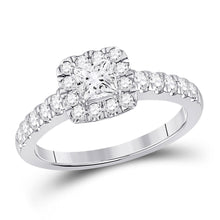  14k White Gold Princess Diamond Halo Bridal Wedding Engagement Ring 1 Cttw