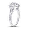 14k White Gold Oval Diamond Halo Bridal Wedding Engagement Ring 1 Cttw