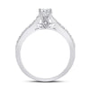 14k White Gold Round Diamond Bridal Wedding Ring Band Set 3/4 Cttw