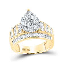  10k Yellow Gold Round Diamond Teardrop Bridal Wedding Engagement Ring 2 Cttw