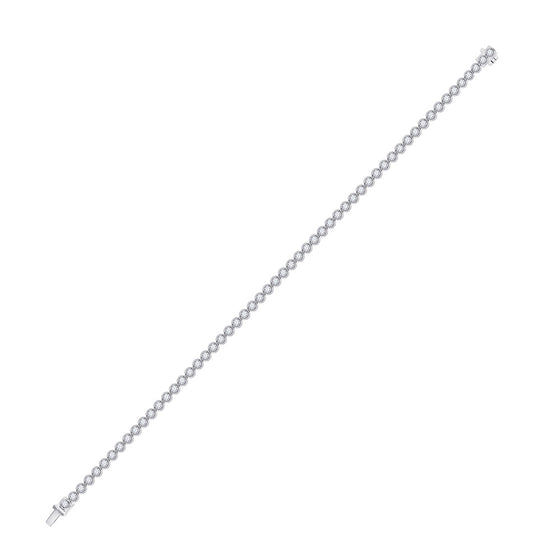 14k White Gold Womens Round Diamond Milgrain Tennis Bracelet 2-7/8 Cttw