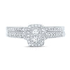 10k White Gold Round Diamond 2-Stone Bridal Wedding Ring Band Set 1/3 Cttw