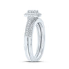 10k White Gold Round Diamond 2-Stone Bridal Wedding Ring Band Set 1/3 Cttw
