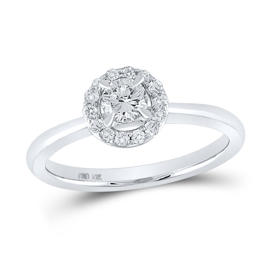 14k White Gold Round Diamond Solitaire Bridal Wedding Engagement Ring 1/2 Cttw