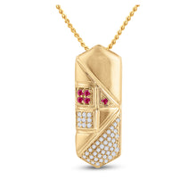  14k Yellow Gold Womens Round Pink Sapphire Diamond Fashion Pendant 1/5 Cttw