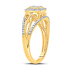 10k Yellow Gold Womens Round Diamond Square Ring 1/4 Cttw