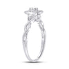 14k White Gold Womens Princess Diamond Square Promise Ring 1/5 Cttw